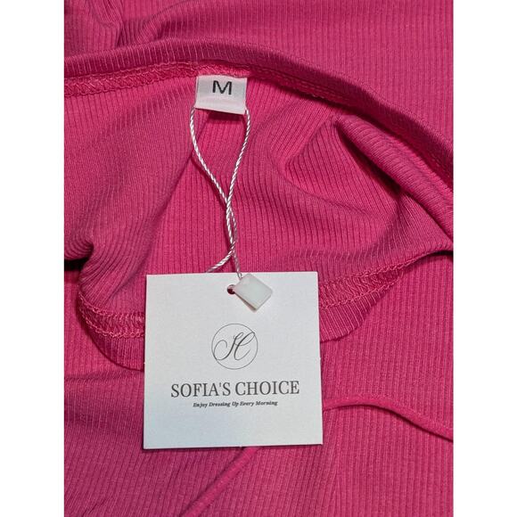 Sofia's Choice Crop Top Womens Medium Pink Asymmetrical Cut Out Halter Y2K Style - Picture 6 of 6